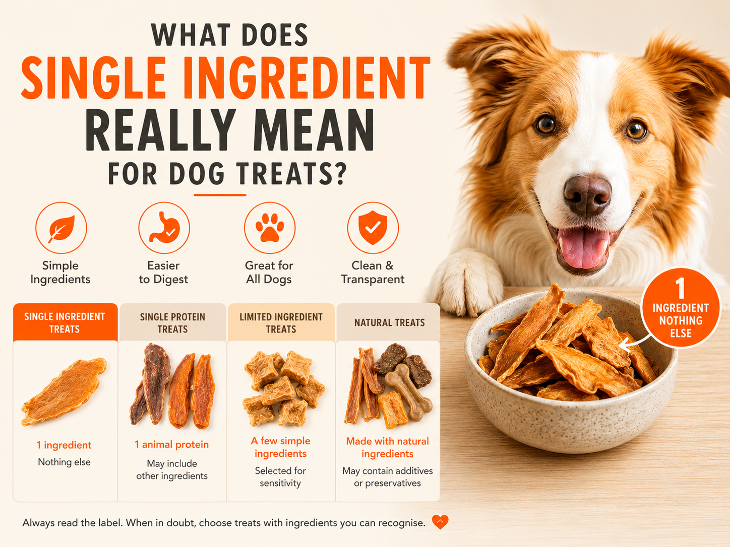 Single ingredient air dried dog treats in Singapore